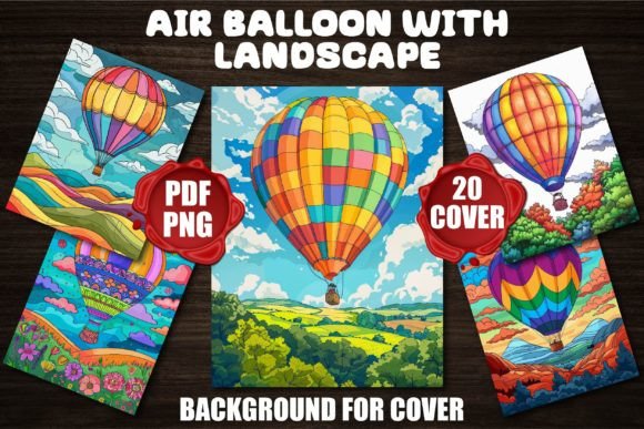Air Balloon with Landscape Backgrounds