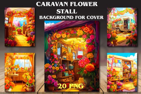 Caravan Flower Stall Backgrounds: A Garden of Creative Assets