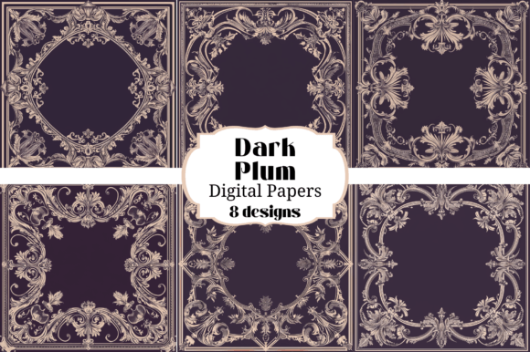 Deep Plum Victorian Backgrounds for Rich Designs