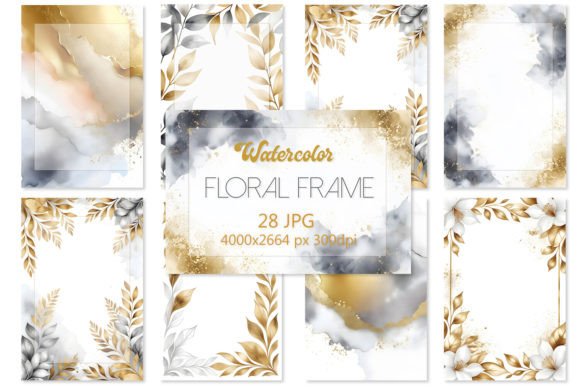 Elegant Floral Watercolor Frame Backgrounds 2