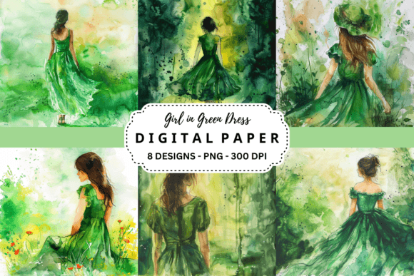 Elevate Your Visuals with Girl in Green Dress Backgrounds