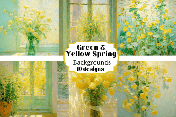 Fresh Start: 10 Spring Backgrounds Green & Yellow for Creative Projects