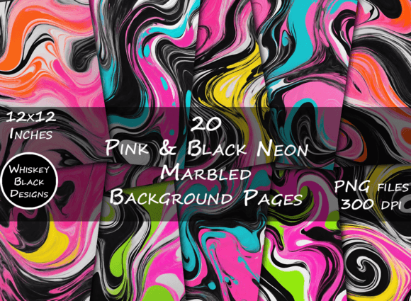 Inject High-Voltage Style with Funky Neon & Black Marbled Backgrounds