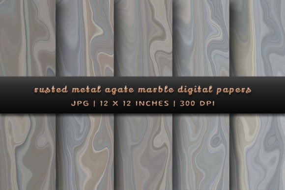 Rusted Metal Agate Marble Backgrounds: Industrial Elegance