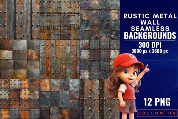 Rustic Metal Wall Seamless Backgrounds: Industrial Texture for Modern Design