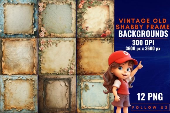Timeless Texture: Using Vintage Old Shabby Frame Backgrounds