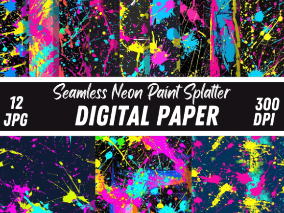 Unleashing Vibrant Energy with Neon Paint Splatter Paper Backgrounds