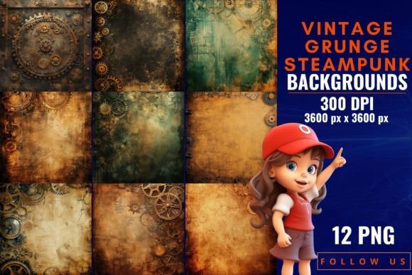 Vintage Grunge Steampunk Backgrounds for Bold Design