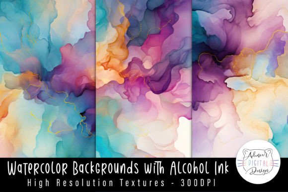 Watercolor Backgrounds with Alcohol Ink: Vibrant, Unique Design Assets
